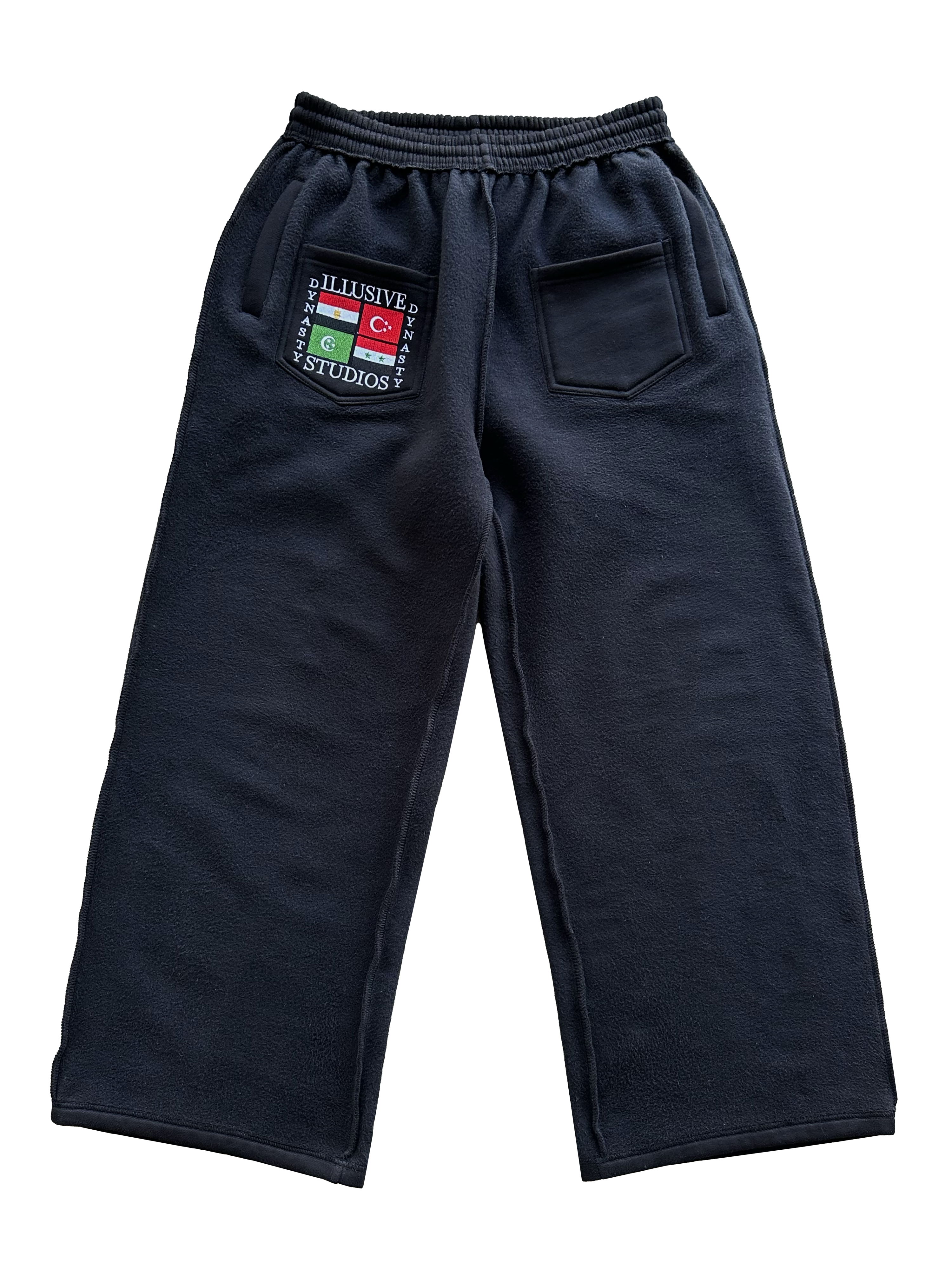 'Illusive Dynasty' Inside Out Sweatpants - Black