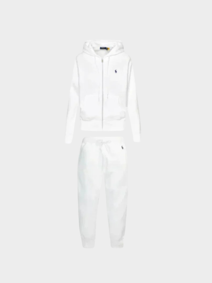 Casual hooded zipper jacket set