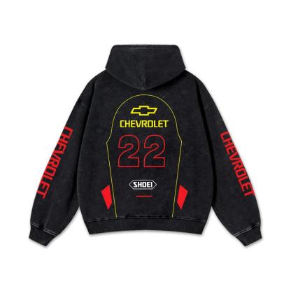 Retro Shoei Helmets Chevrolet Racing Washed Hoodie 