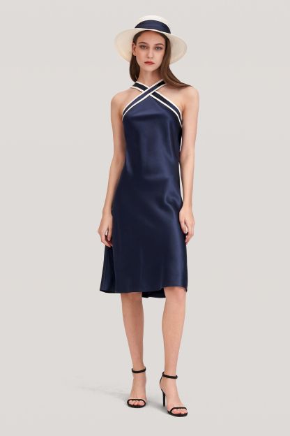 #color_深蓝&涤双绉百合白镶边