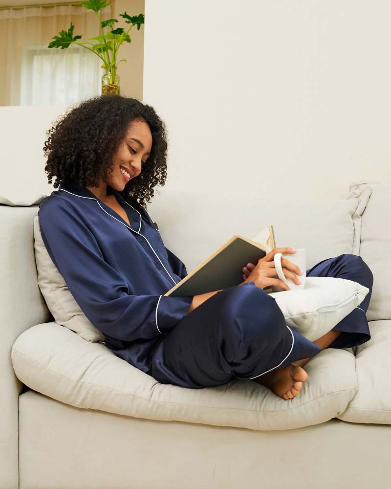 Women's Piped Silk Pyjamas Set