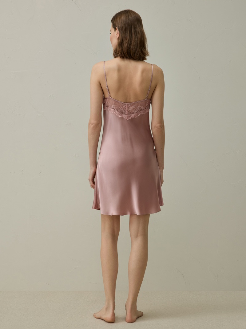 Elegant Lace Silk Slip Dress