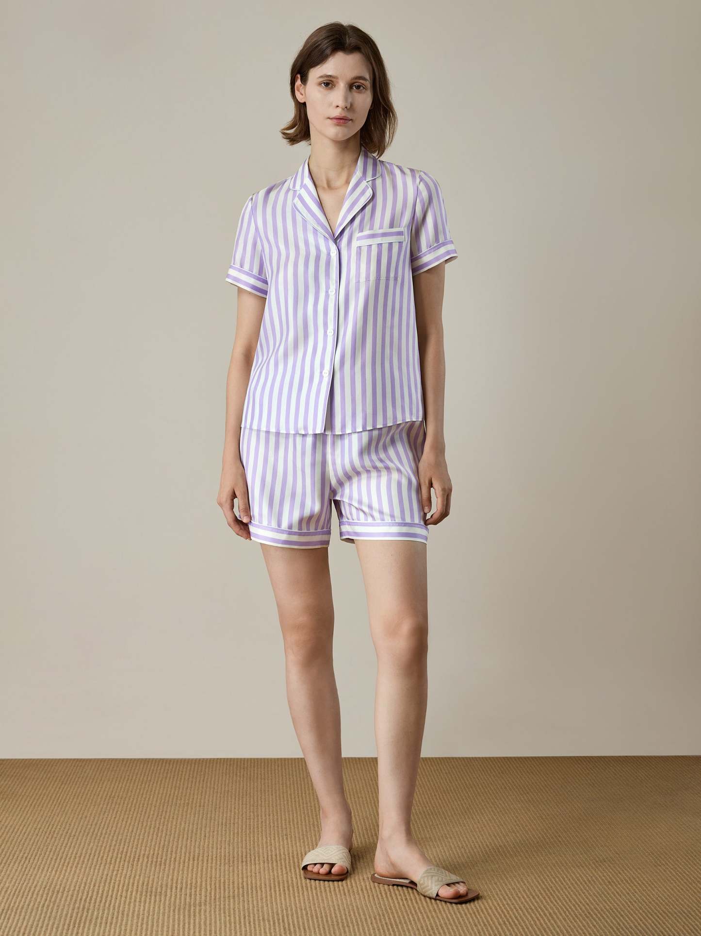 Lilac-White Pinstripes