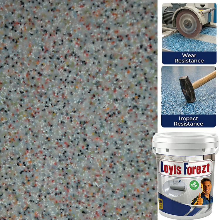 Ultra-Durable Marble Epoxy Floor Paint with Color Sand