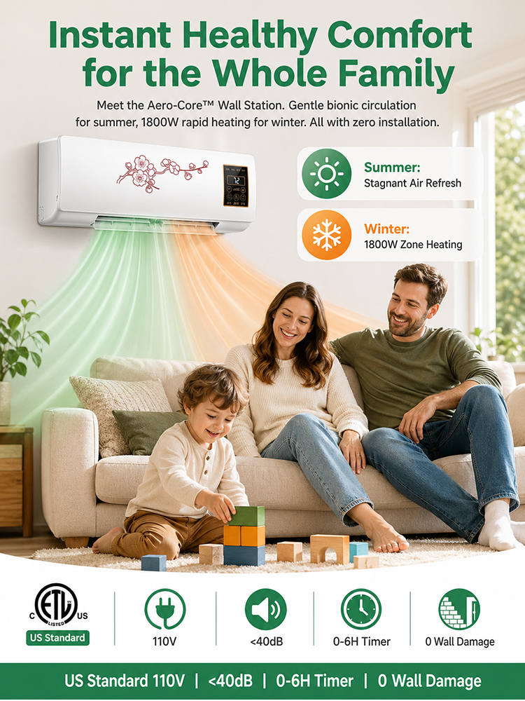 Hot and cold wall-mounted home air conditioner【Seven days of electricity cost only $1】