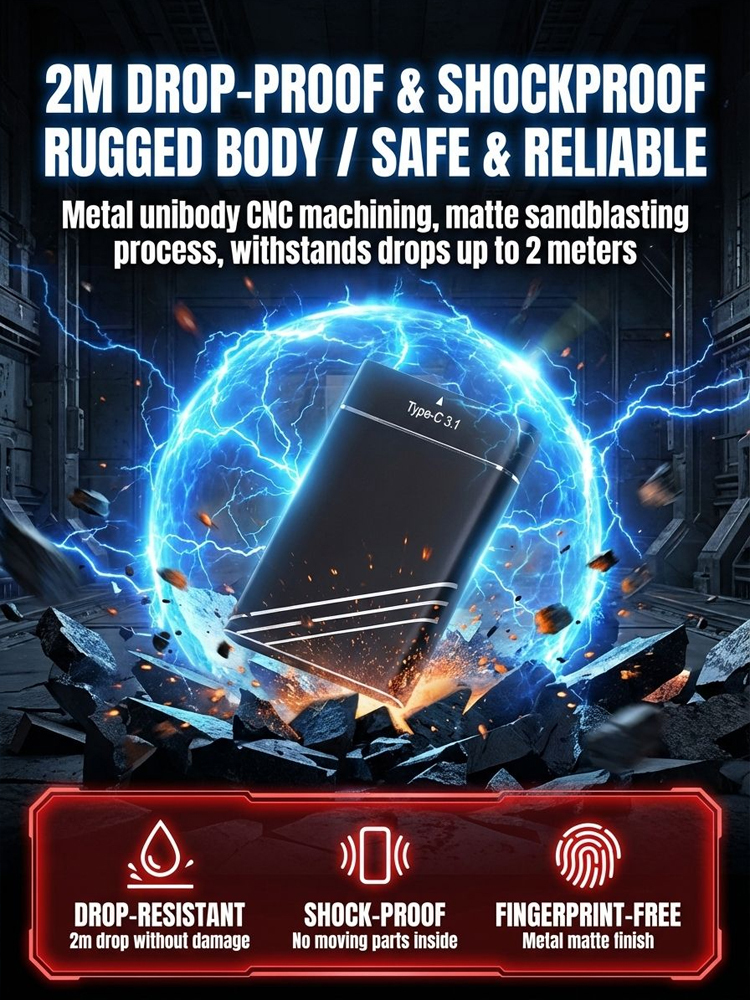 High-speed SSD solid-state portable hard drive