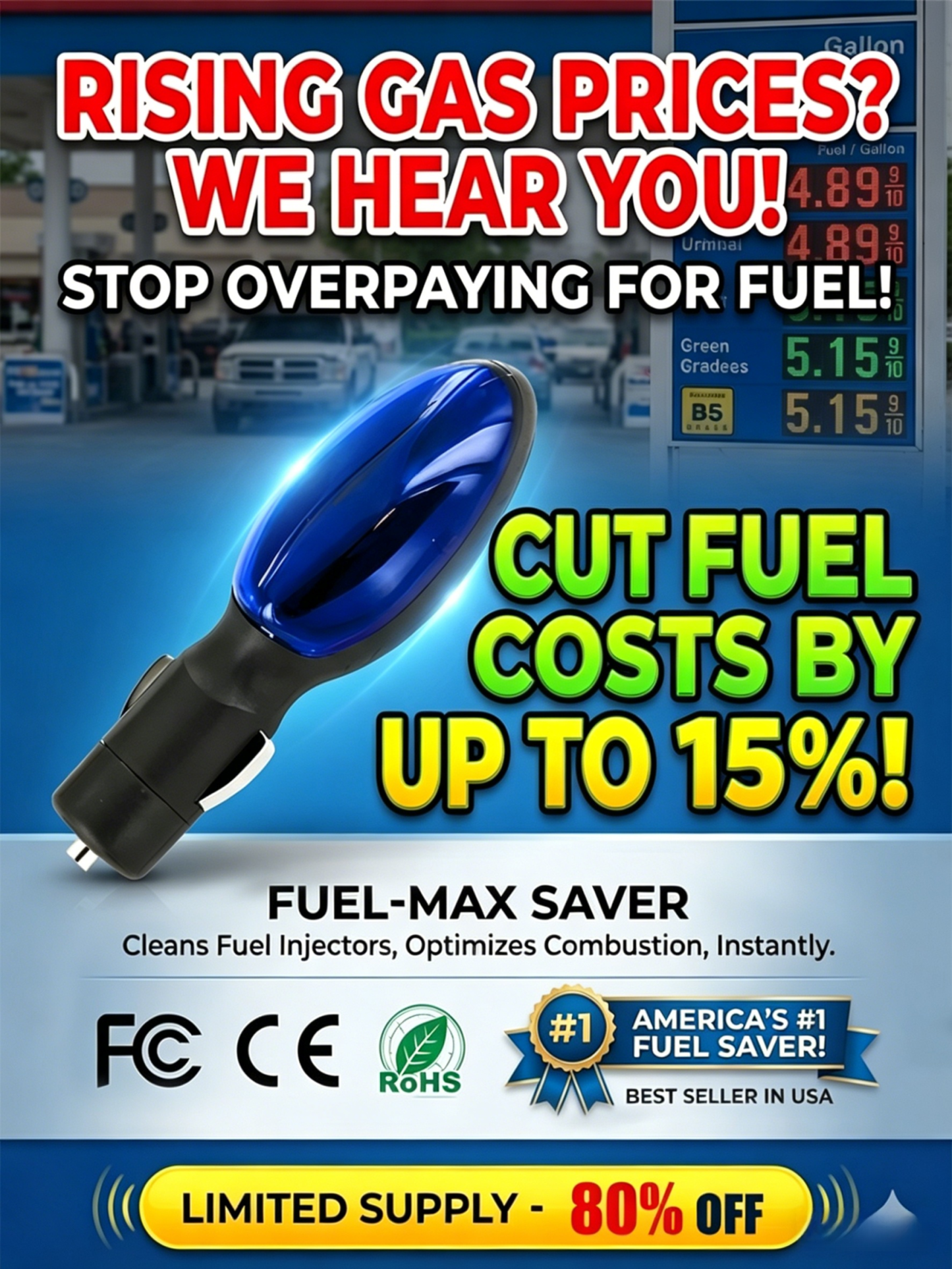 [Reduces fuel consumption by half] Car fuel-saving device