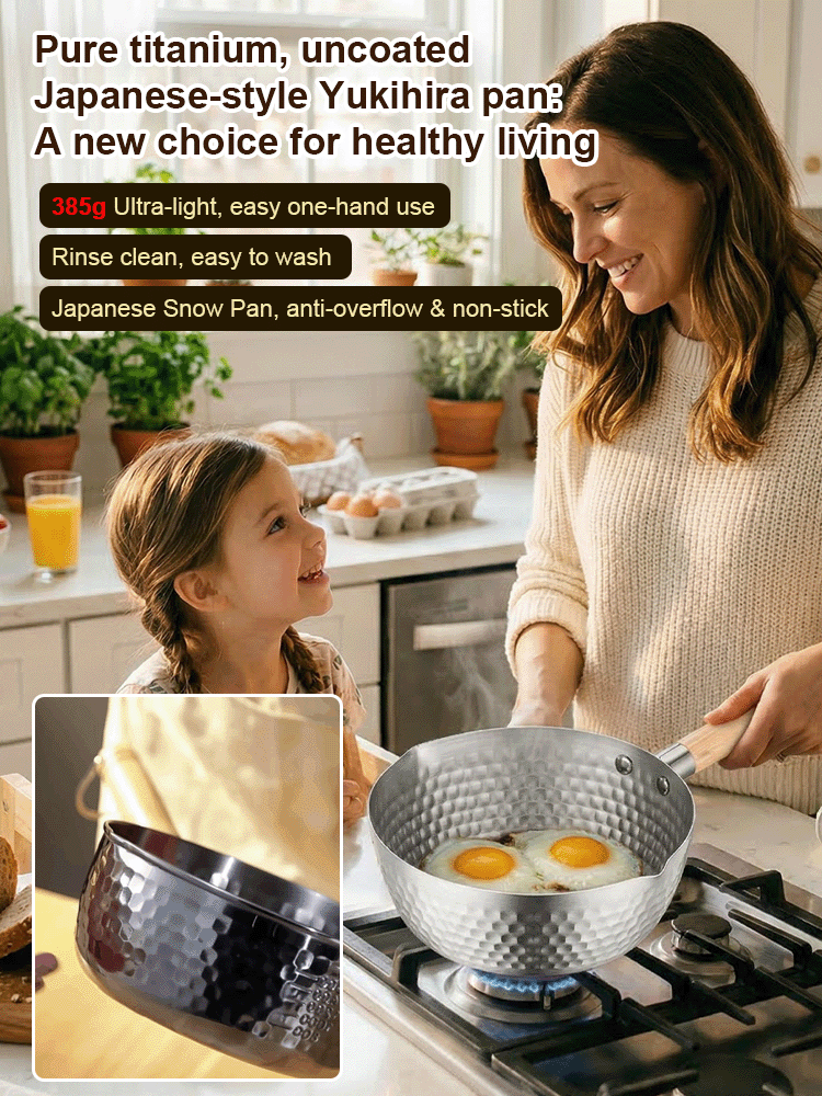 Pure Titanium Non-Coated Japanese Yukihira Pot ✨ 20cm Multi-Stove Compatible Cookware