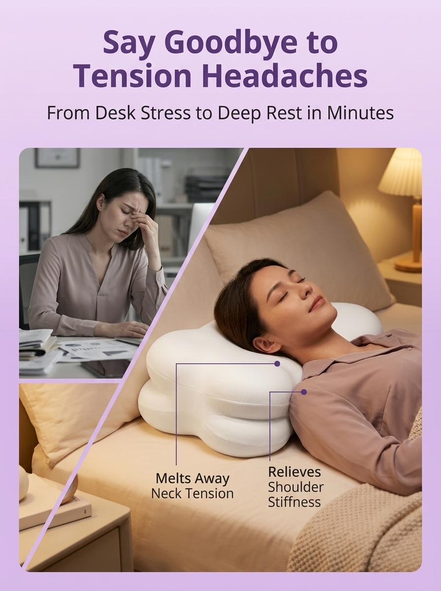 【Chiropractic experts recommend】Slow Rebound Memory Foam Neck Support Cloud Pillow