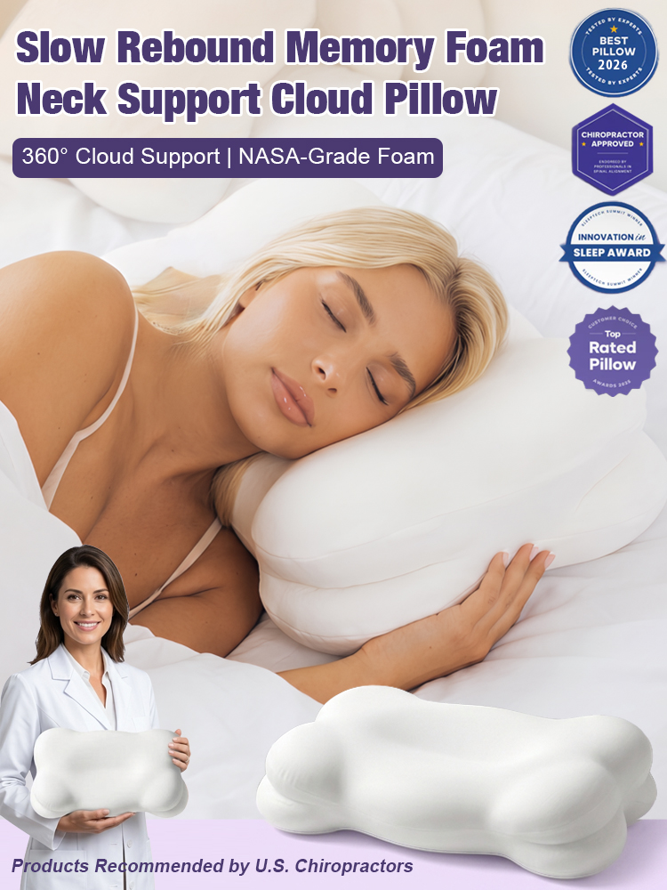 【Chiropractic experts recommend】Slow Rebound Memory Foam Neck Support Cloud Pillow