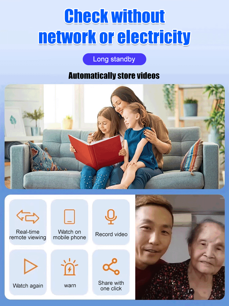 [Half Price! Only 100 Units Left] High-resolution, blind-spot-free mini smart camera ✨️ Setup in 1 second, no power supply required, built-in 5G network.