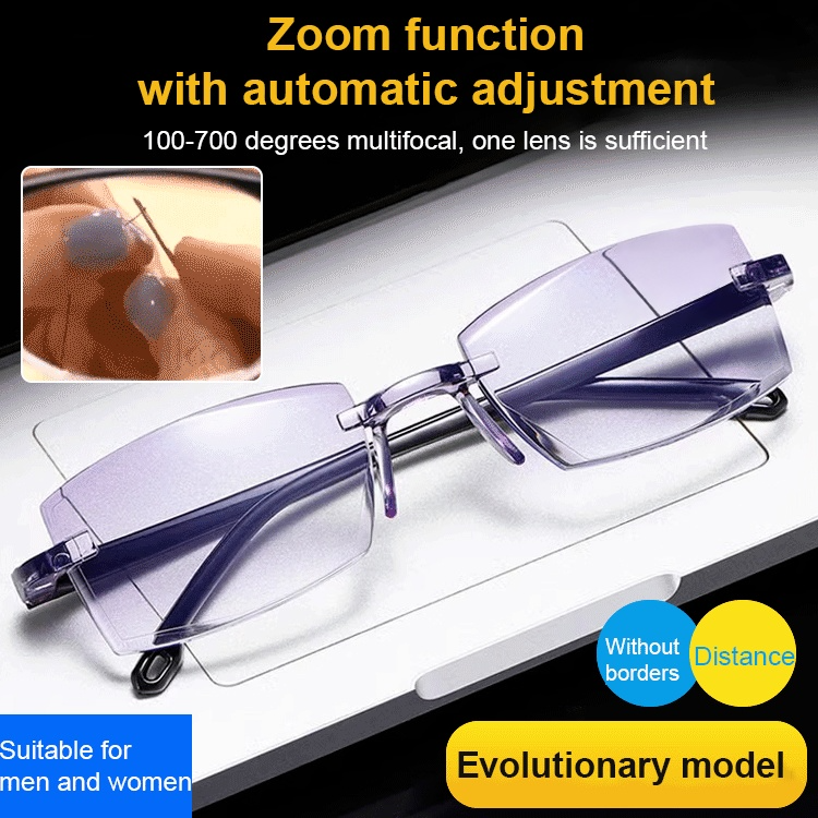 [100-700 degree multifocal lenses] Intelligent anti-blue light and anti-radiation future technology reading glasses, broaden your vision and let you see more clearly and farther