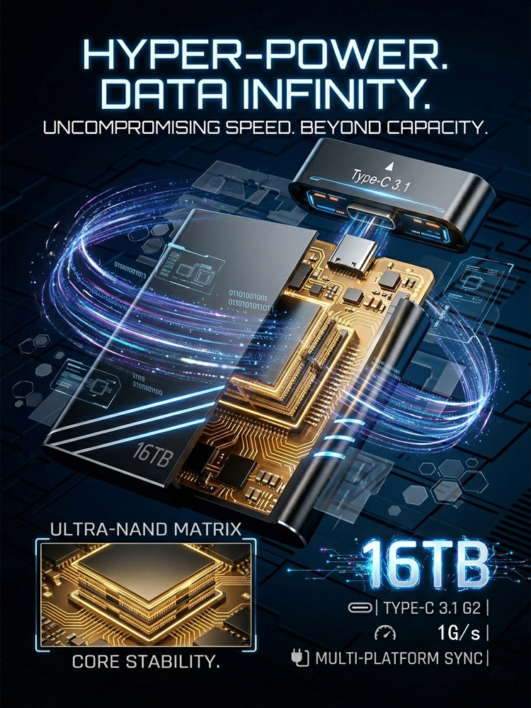 High-speed SSD solid-state portable hard drive