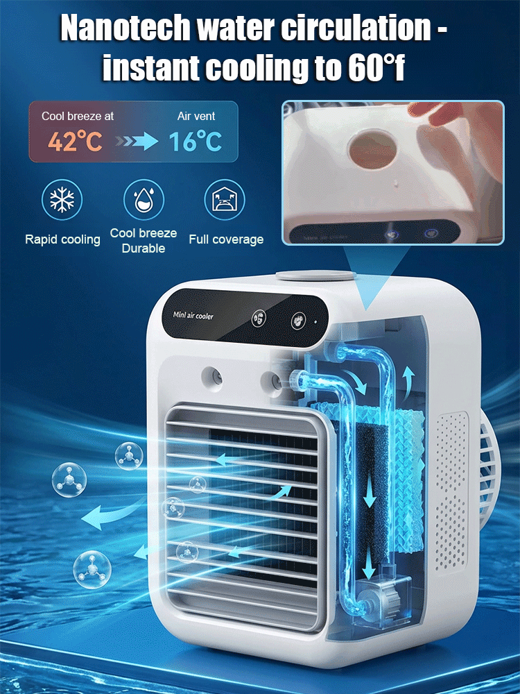 Desktop Air Conditioner Fan with Mist Cooling