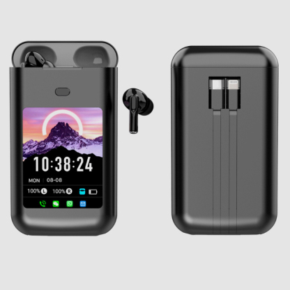 [Rechargeable, dialable & message visible] Digital display wireless earphones