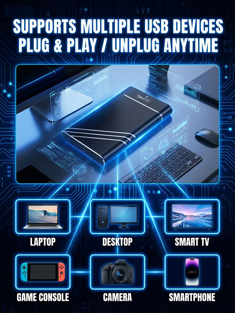 High-speed SSD solid-state portable hard drive