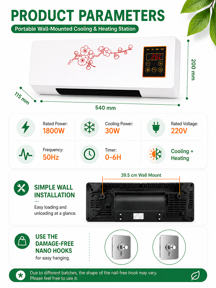 Hot and cold wall-mounted home air conditioner【Seven days of electricity cost only $1】