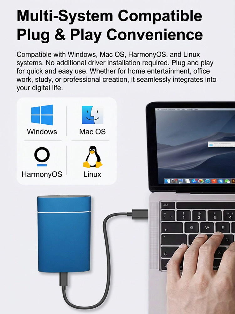 【32TB Ultra-Large Capacity】High-Speed Portable Hard Drive