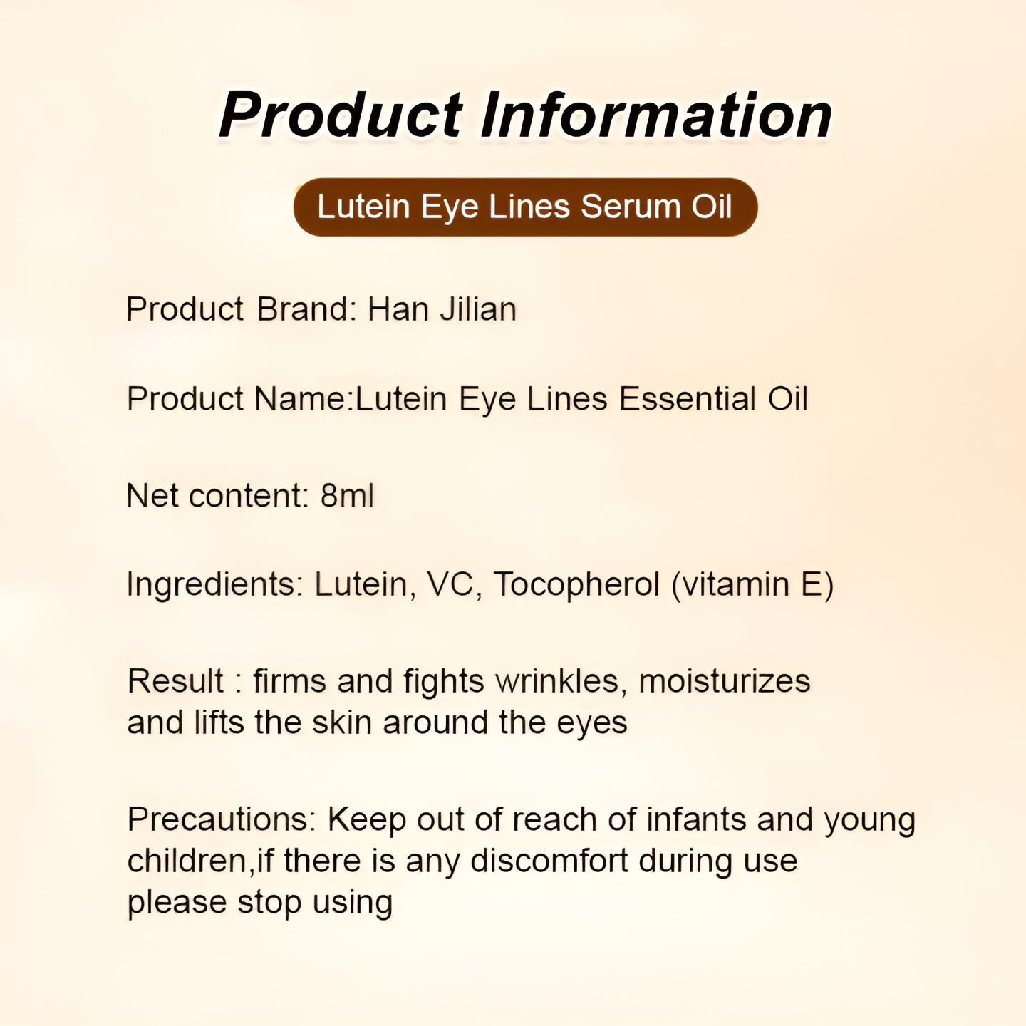 Eye oil serum against wrinkles and fine lines