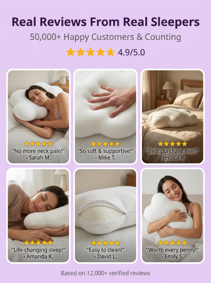 【Chiropractic experts recommend】Slow Rebound Memory Foam Neck Support Cloud Pillow