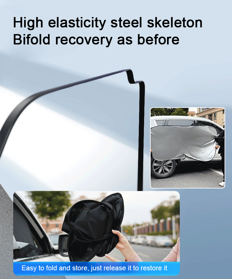 Five layers of titanium silver material, effectively blocking 99.9% of ultraviolet rays, reducing the temperature inside the car, protecting the car interior from sunburn