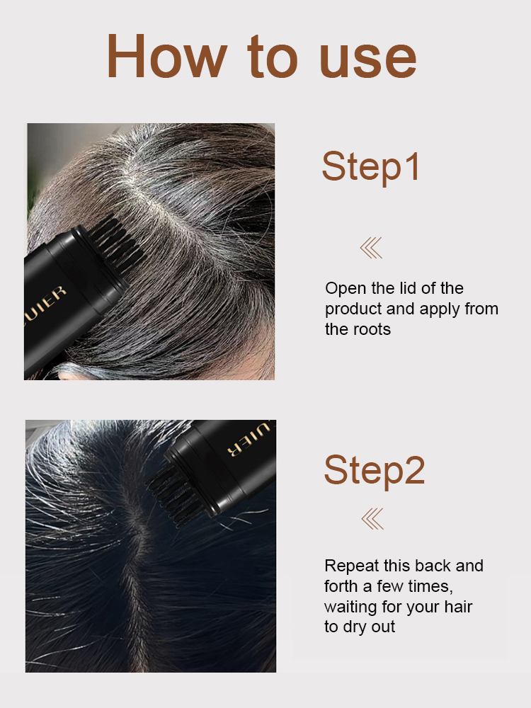 3-Second Cover White Hair Without Damage: Plant Extract Portable Hair Dye Pen