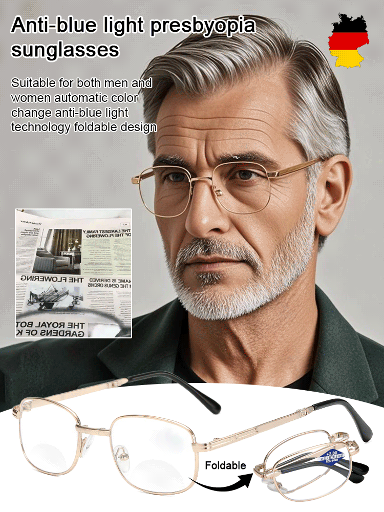 Automatic zoom from -7 to +7, blocks 99.9% of blue light, smart photochromic lenses automatically switch to sunglasses mode
