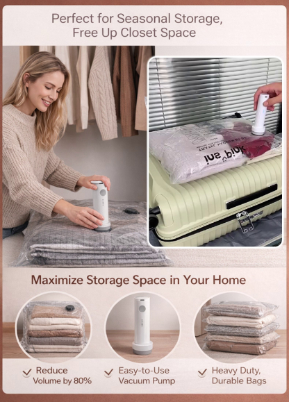【USB Electric Pump】Vacuum Compression Storage Bag