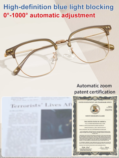 New stylish minimalist ultra-light half-frame blue light blocking reading glasses.