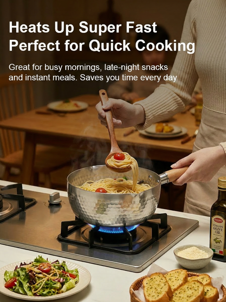 Pure Titanium Non-Coated Japanese Yukihira Pot ✨ 20cm Multi-Stove Compatible Cookware