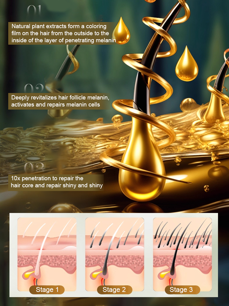 3-Second Cover White Hair Without Damage: Plant Extract Portable Hair Dye Pen