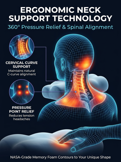 【Chiropractic experts recommend】Slow Rebound Memory Foam Neck Support Cloud Pillow