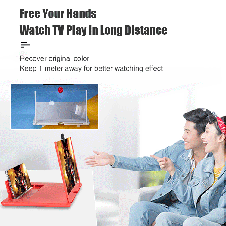 HD certified mobile screen amplifier, magnifies the image 3 times while maintaining 1080P HD