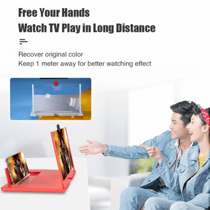 HD certified mobile screen amplifier, magnifies the image 3 times while maintaining 1080P HD