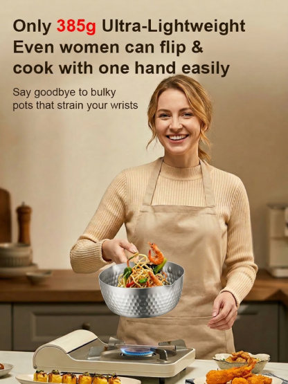 Pure Titanium Non-Coated Japanese Yukihira Pot ✨ 20cm Multi-Stove Compatible Cookware