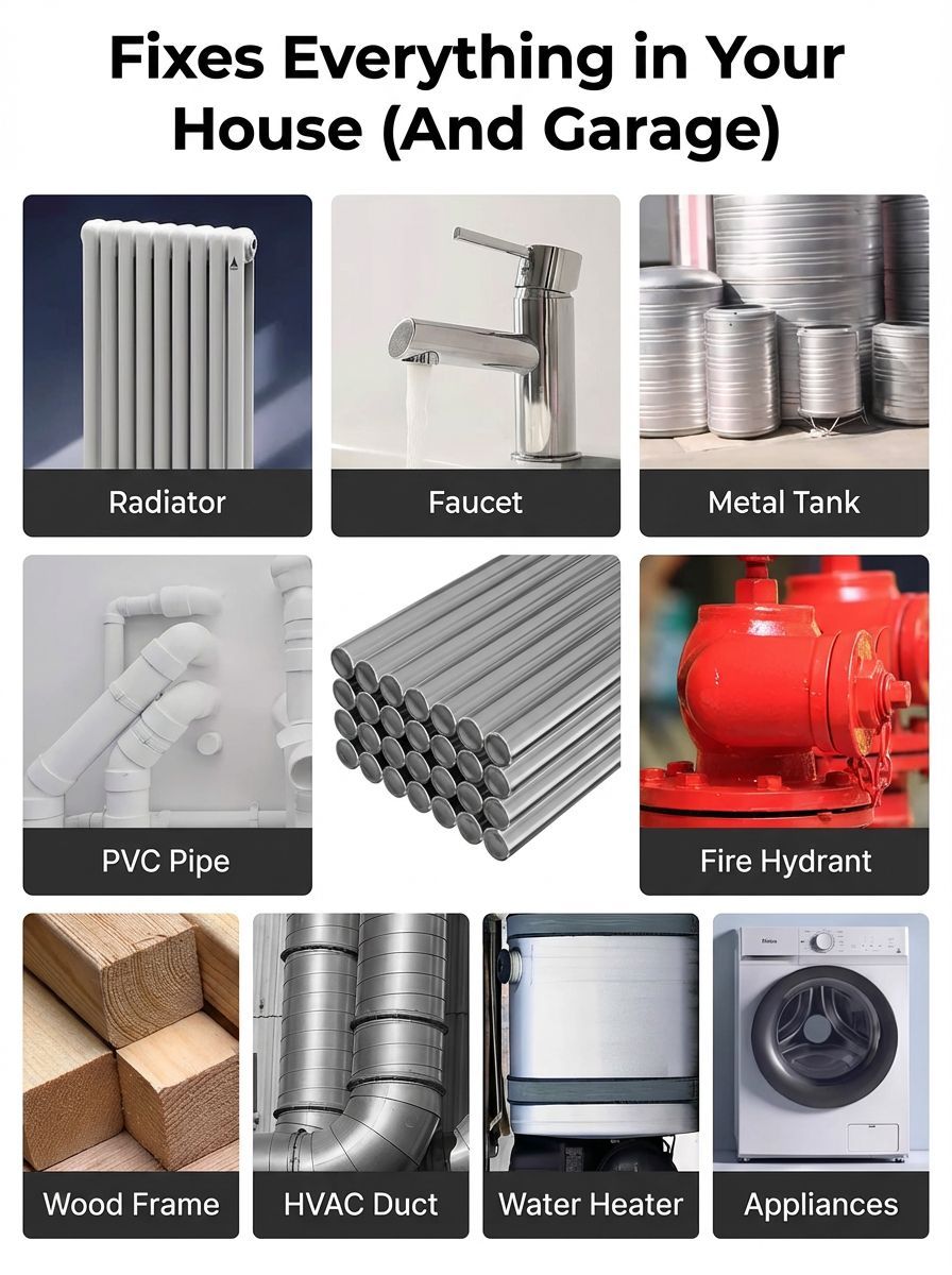 German universal low-temperature welding wire can weld steel, copper, aluminum, and even stainless steel in 3 seconds.