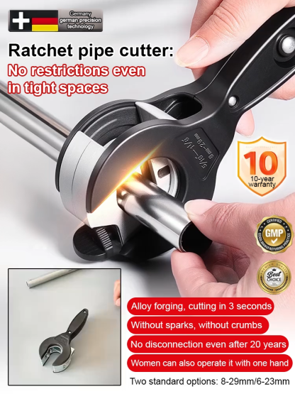 [Can be used in narrow spaces] Ratchet pipe cutter，10-year warranty