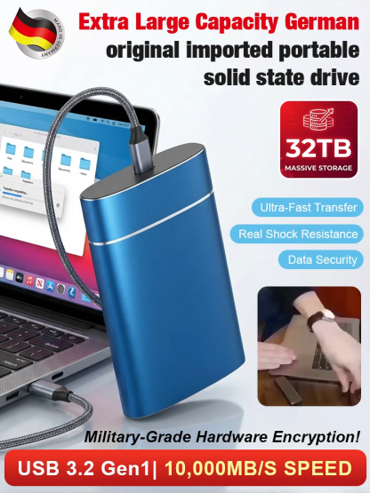 【32TB Ultra-Large Capacity】High-Speed Portable Hard Drive