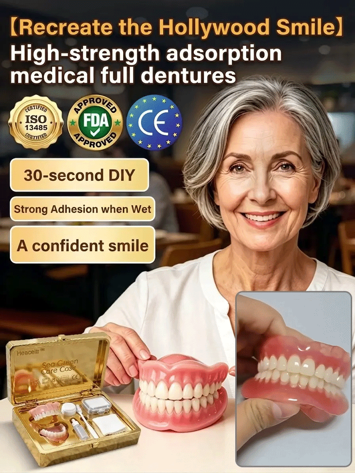 【Recreating the Hollywood Smile】Strongly Adhesive Medical Full Dentures