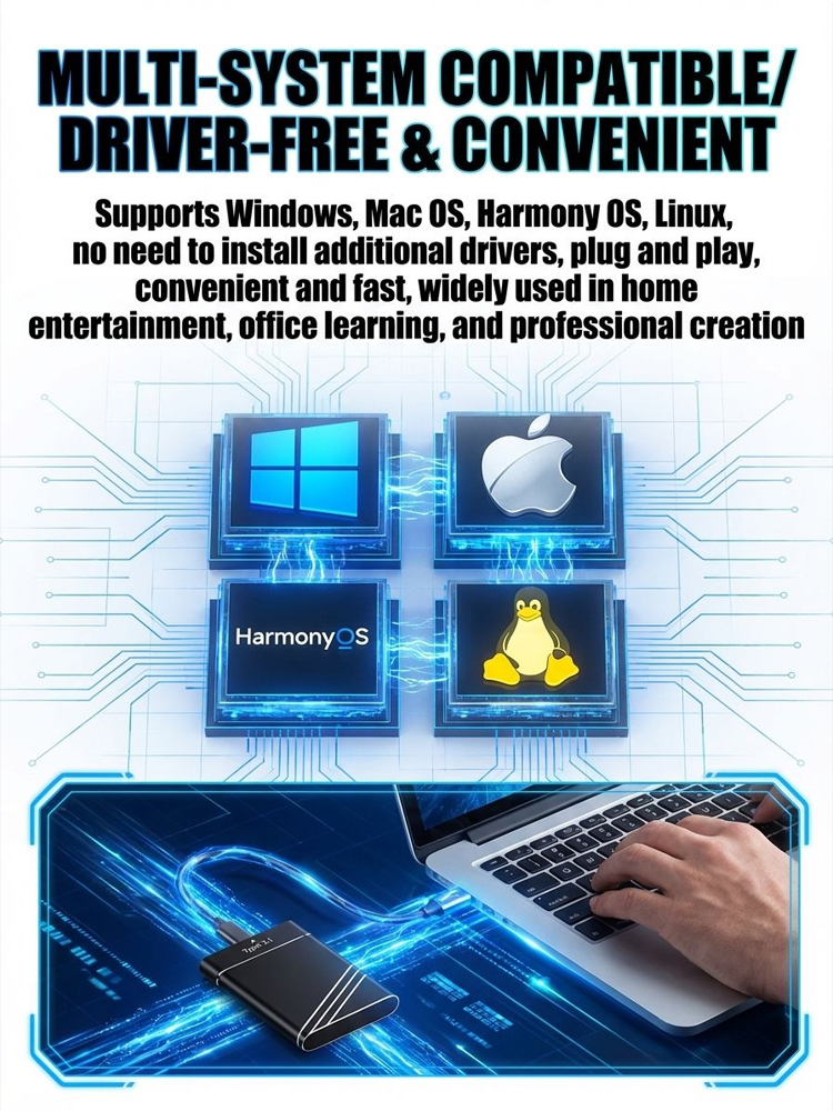 High-speed SSD solid-state portable hard drive
