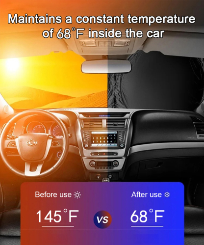Five layers of titanium silver material, effectively blocking 99.9% of ultraviolet rays, reducing the temperature inside the car, protecting the car interior from sunburn