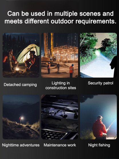 Mini Keychain Flashlight 💡 7 Light Modes COB LED Waterproof Type-C Charging