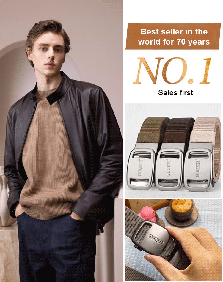 Fashionable and luxurious belts, designed by top French designers for successful men, showing men's charm at any time