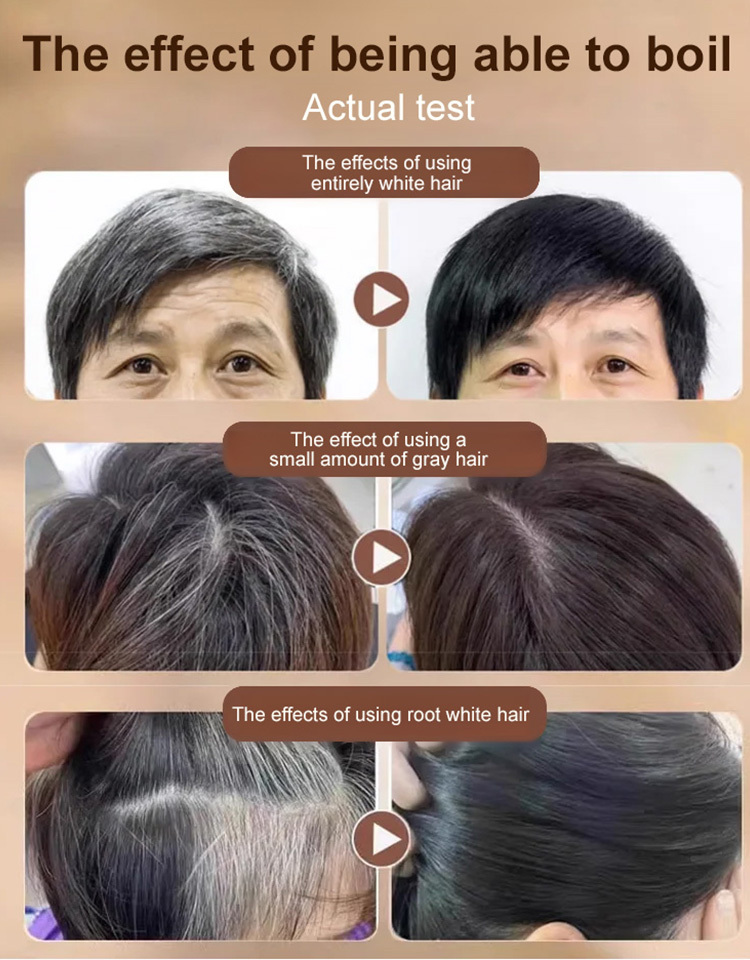 Extracted from natural plant essences, it has passed the US FDA safety certification, is gentle and does not hurt the scalp, and is a "savior" for people with gray hair!