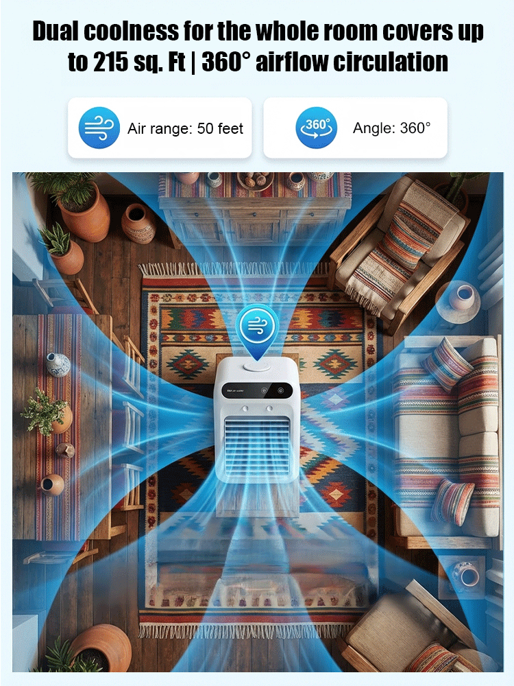 Desktop Air Conditioner Fan with Mist Cooling