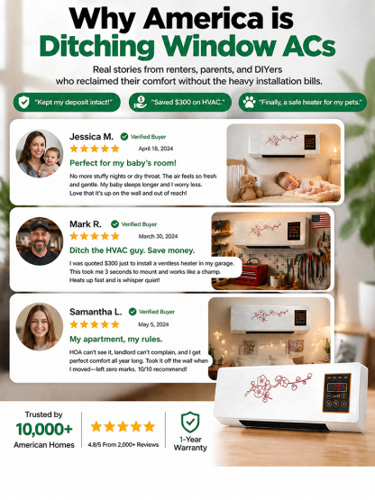 Hot and cold wall-mounted home air conditioner【Seven days of electricity cost only $1】