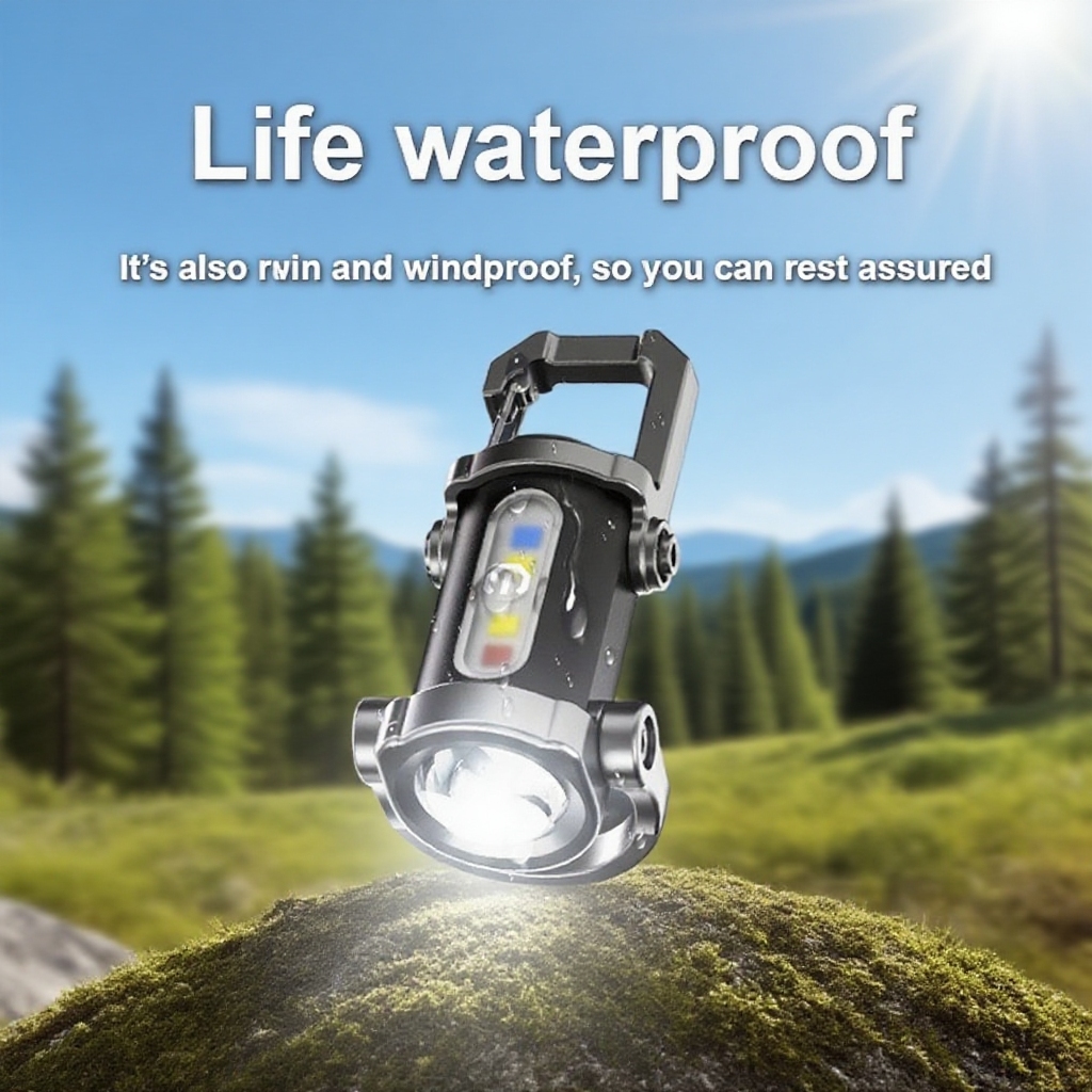 【Three-in-One Multi-functional】SOS Emergency Light Flashlight Portable Charger