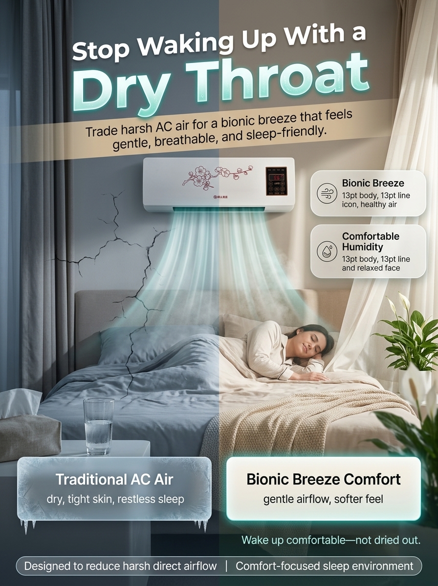 Japanese Military-Grade Cooling Tech! Drops 10℃ in 5 Secs. 20dB Ultra-Quiet Heater - Cooler Combo for Year-Round Comfort