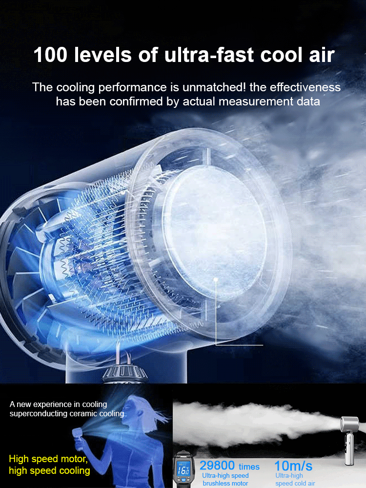 【-16℃】199-speed stepless speed adjustment handheld mini fan，14-day free trial, full refund if not satisfied
