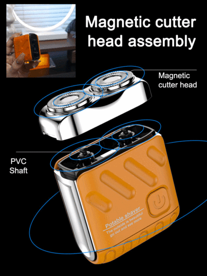 Mini Magnetic Electric Shaver 9000RPM IPX7 Waterproof Type-C Fast Charge Portable Razor